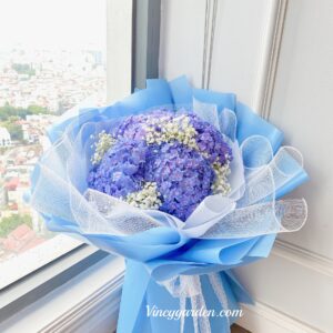 Bó hoa cẩm tú cầu xanh dương nhập khẩu - BH48