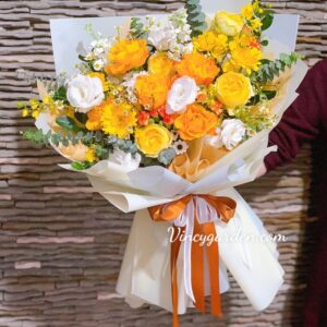 Bó hoa tặng sinh nhật màu vàng rực rỡ_BH60