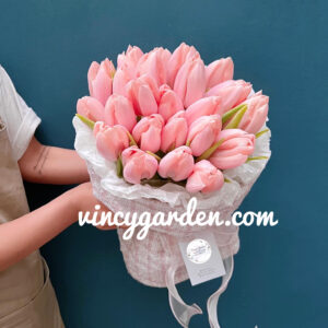 Bó hoa tulip màu cam cá hồi siêu xinh _TLCH1