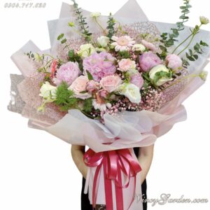 Bó hoa mẫu đơn hồng ohara cao cấp tuyệt đẹp_BH40