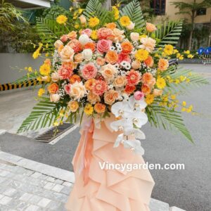 Kệ hoa khai trương sự kiện đẹp tại Cầu Giấy, điện hoa Hà Nội-HKT15
