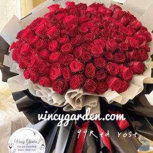 Bó hoa hồng đỏ nhập khẩu 99 bông hồng tình yêu_BHĐTY