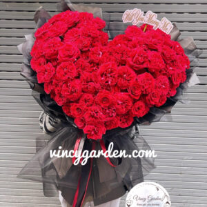 Bó hoa hồng đỏ nhập khẩu trái tim tặng bạn gái, tặng vợ_BTT1