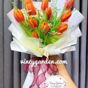 Bó hoa tulip màu cam rực rỡ tặng mẹ 8/3_TLC2