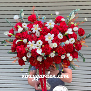 Bình hoa hồng đỏ nhập khẩu tặng phái đẹp_BHĐ1