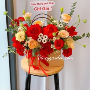 Túi hoa xinh xắn màu đỏ rực rỡ- TH02
