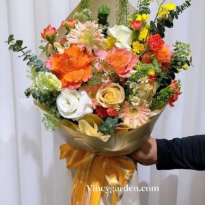 Bó hoa màu cam tặng sinh nhật nam đẹp_BH70