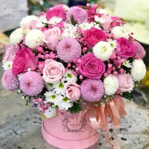 Hộp hoa màu hồng xinh xắn_HH08