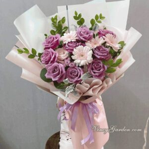 Bó hoa hồng tím xinh xắn ngọt ngào - BH09