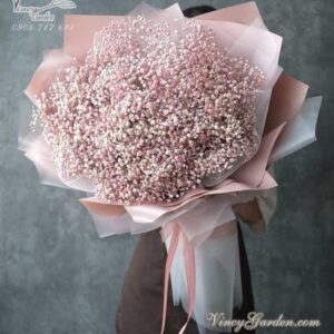 Bó hoa baby màu hồng khổng lồ_BH19