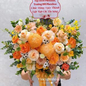Lẵng hoa chúc mừng sinh nhật công ty, hoa khai trương đẹp_LH42