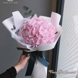 Bó hoa cẩm tú cầu nhập khẩu 1 bông màu hồng nhạt_BH22