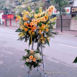 Kệ hoa khai trương chúc mừng hai tầng đẹp_HKT09
