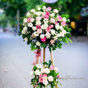 Kệ hoa khai trương chúc mừng 2 tầng đẹp_HKT08