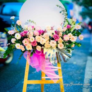 Kệ tranh tone tím hồng đẹp sang chảnh_KT03