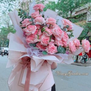 Bó hoa hồng Ohara nhập khẩu 25 bông siêu sang xịn mịn_BH14
