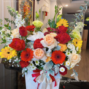 Lẵng hoa chúc mừng, hoa sinh nhật vườn xuân_LH17