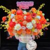 Hộp hoa chúc mừng sinh nhật cam rực rỡ giao tại Hà Nội, giỏ hoa sinh nhật tặng mẹ yêu_GHTM12